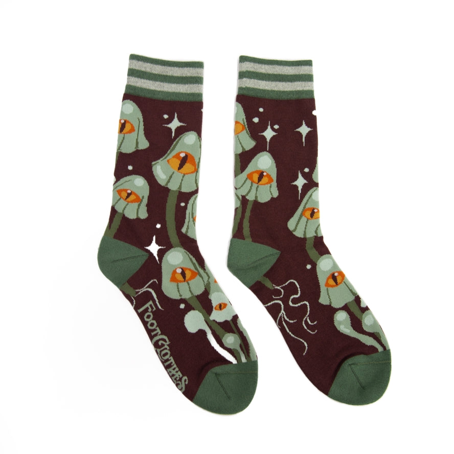 MYSTIC MUSHROOMS CREW SOCKS BY FOOTCLOTHES