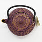 PURPLE SHIPPO DESIGN 32OZ CAST IRON TEA POT