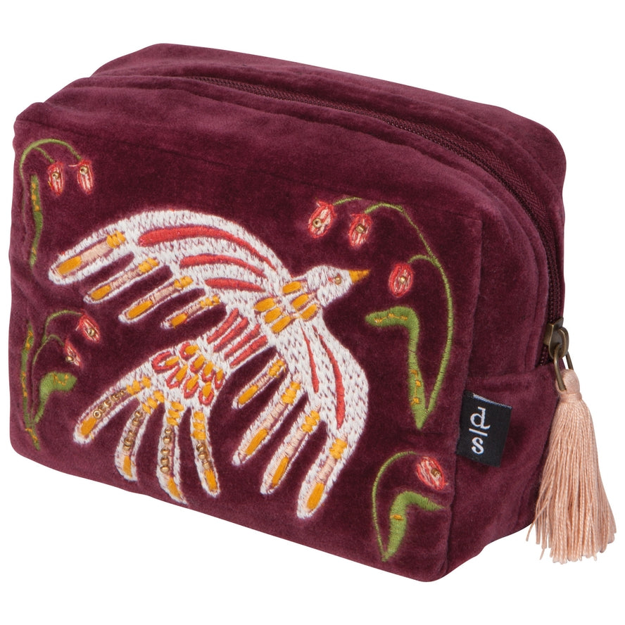 PLUME VELVET EMBROIDERED POUCH BY DANICA STUDIO
