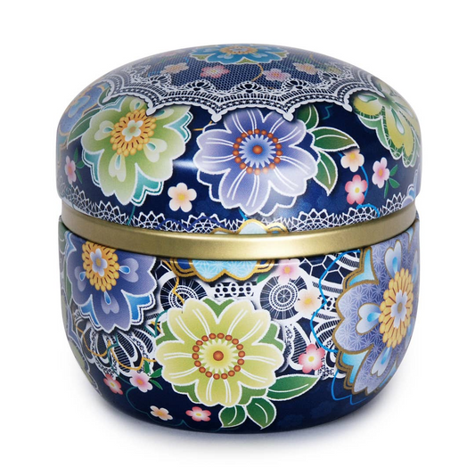 DOUBLE LID TEA CONTAINER NAVY SAKURA 3.52 oz