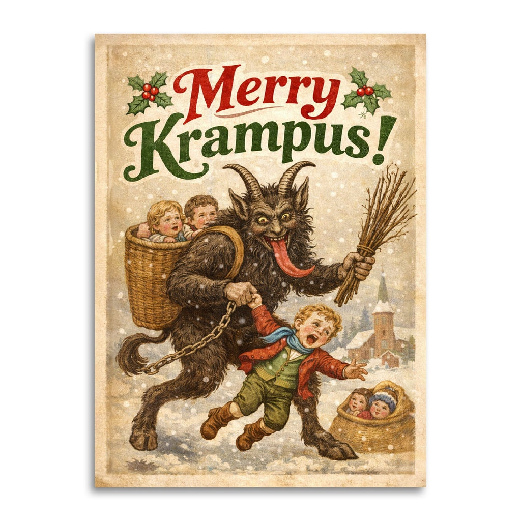 MERRY KRAMPUS CHRISTMAS CARD