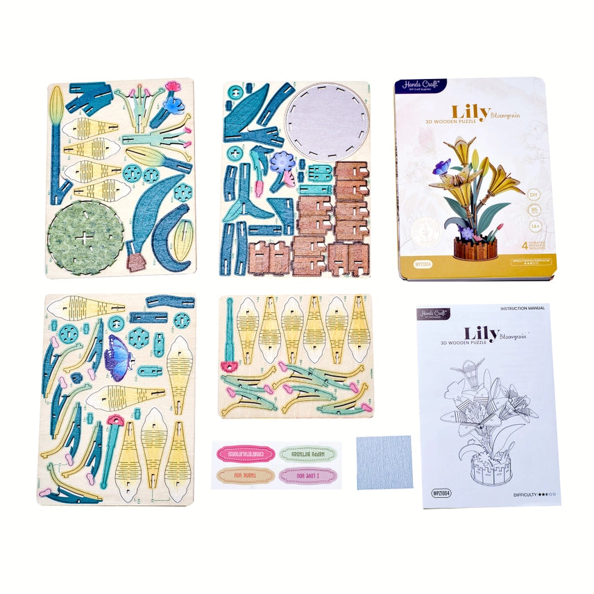 LILLY BLOOMGRAIN 3-D WOODEN MINIATURE KIT