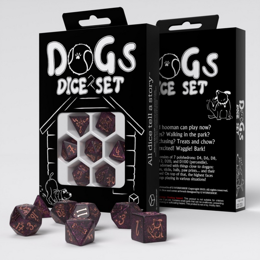 DOGS POLY DICE SET LUNA