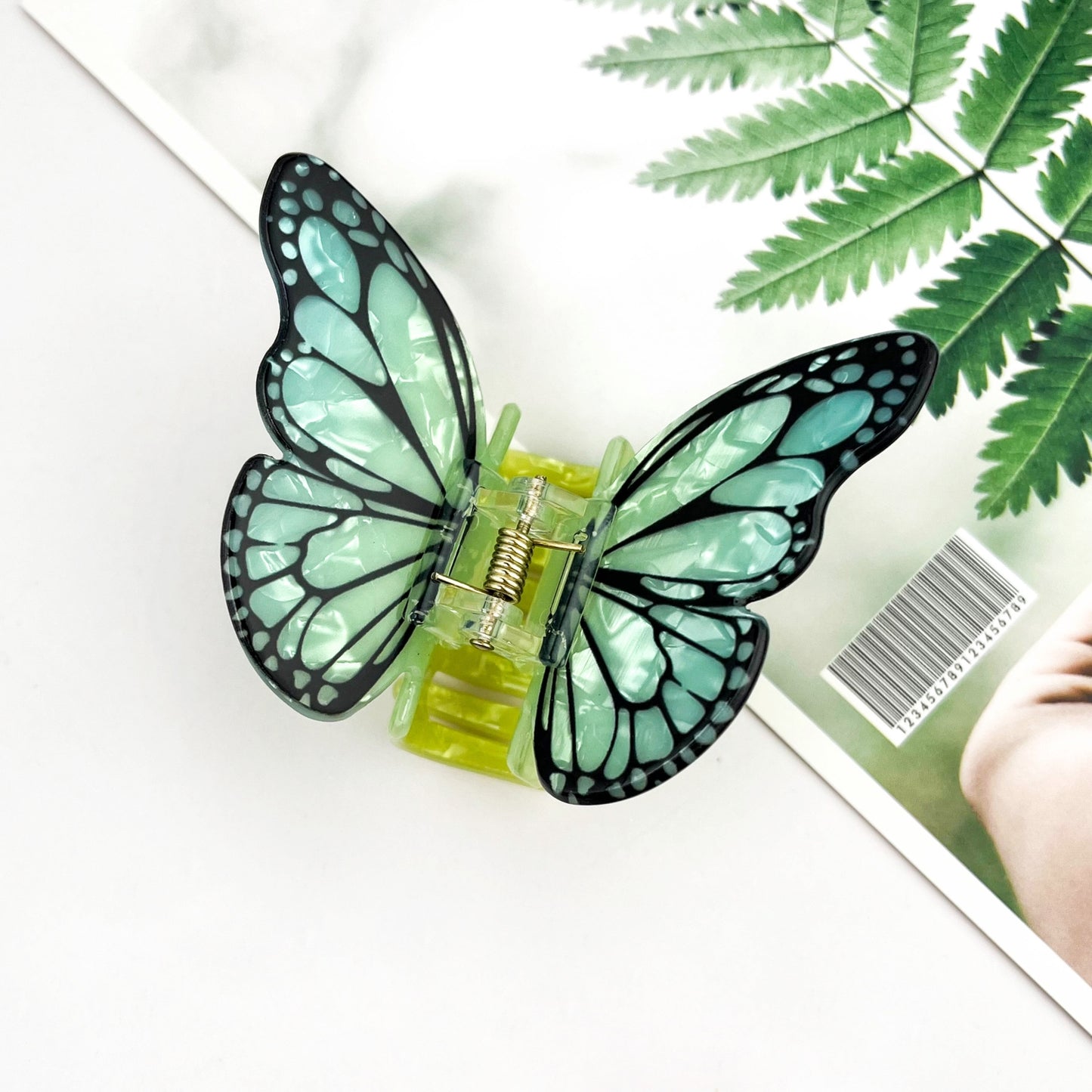 MINT BUTTERFLY HAIR CLAW CLIP