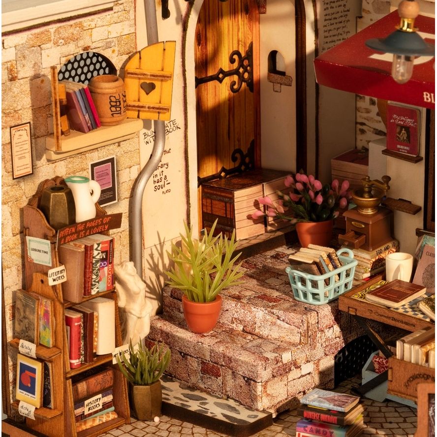 CORNER BOOKSTORE 3-D WOODEN MINIATURE KIT