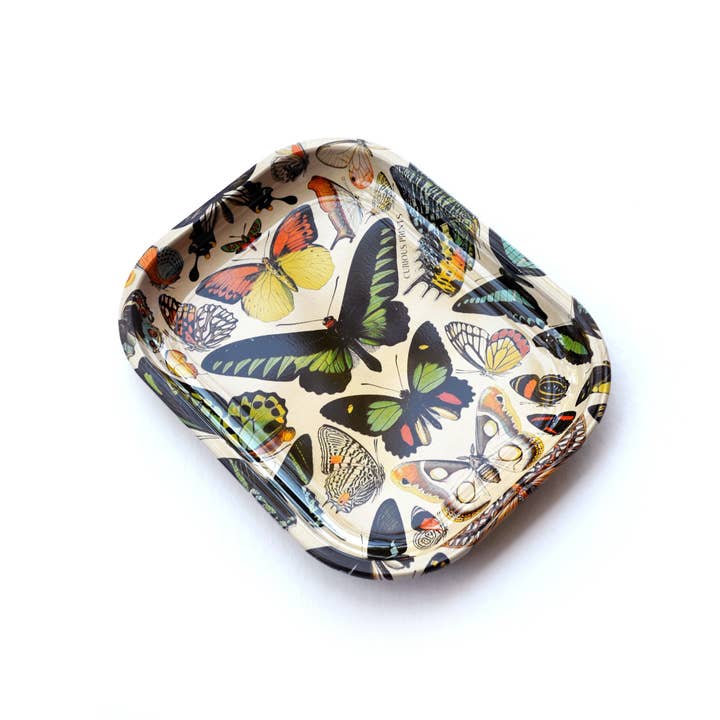 SMALL METAL BUTTERFLY TRINKET TRAY