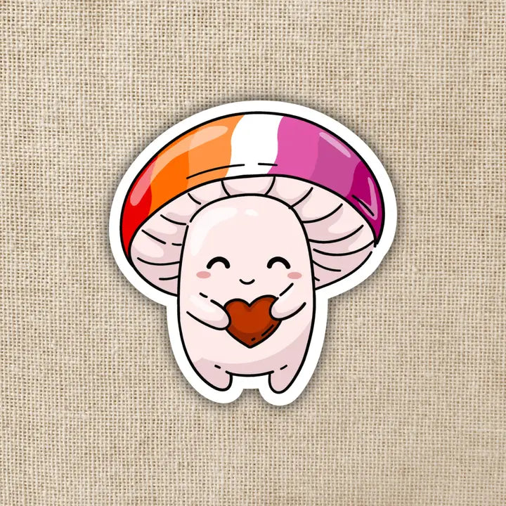 LESBIAN PRIDE MUSHROOM STICKER