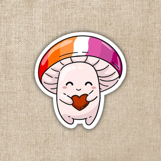 LESBIAN PRIDE MUSHROOM STICKER