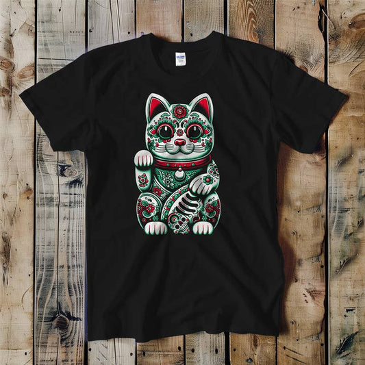 SUGAR SKULL LUCKY CAT T-SHIRT