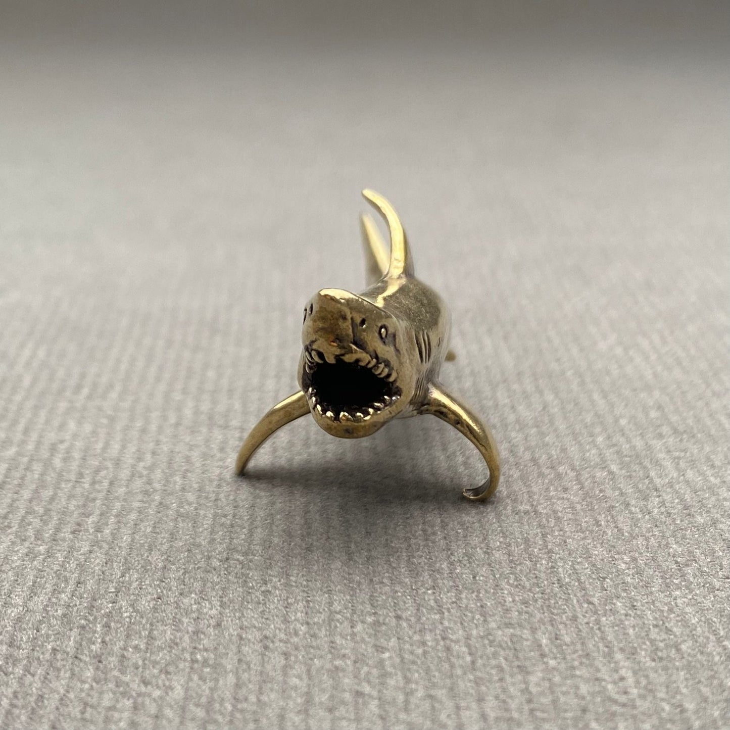 MINIATURE BRASS GREAT WHITE SHARK