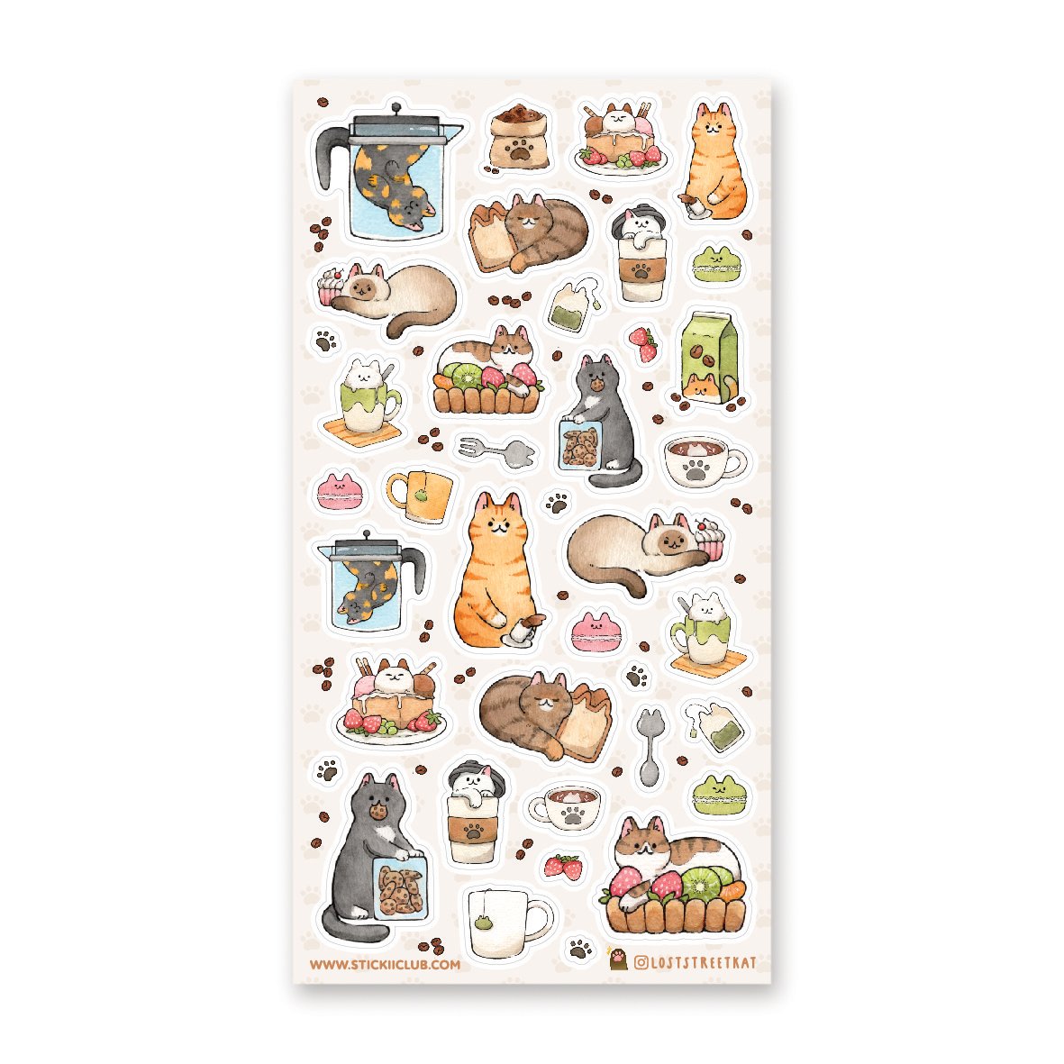 CAFE CATS STICKER SHEET