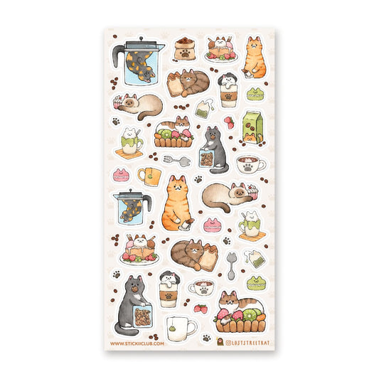CAFE CATS STICKER SHEET