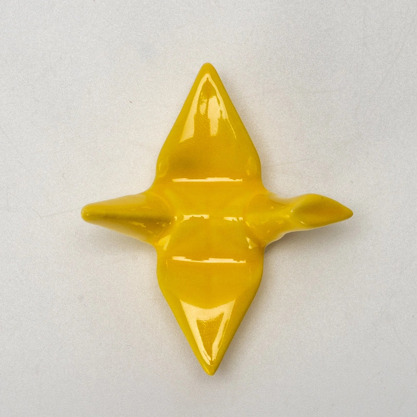 YELLOW ORIGAMI CRANE PORCELAIN CHOPSTICK REST
