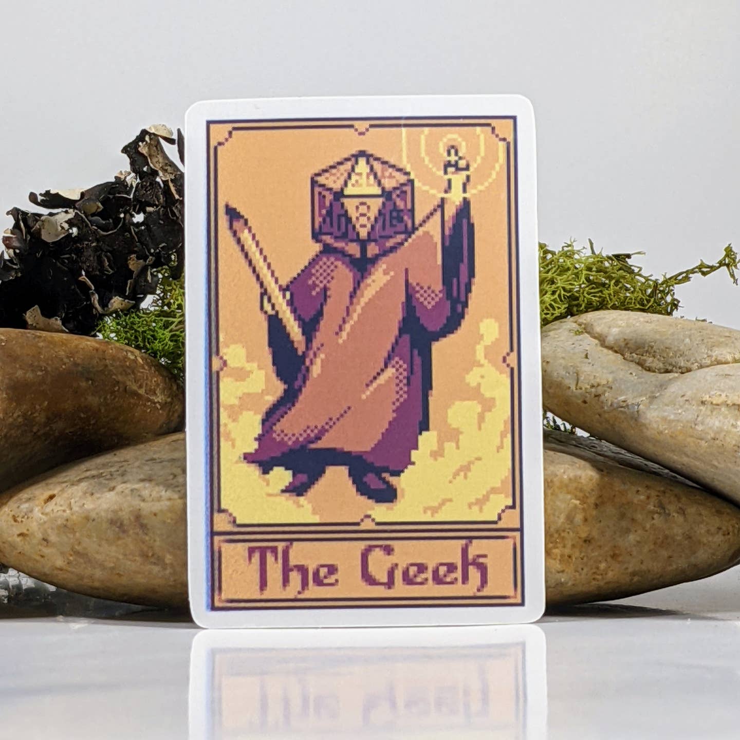THE GEEK POLYHEDRAL DICE TAROT CARD STICKER