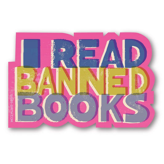 I READ BANNED BOOKS COLORFUL STICKER