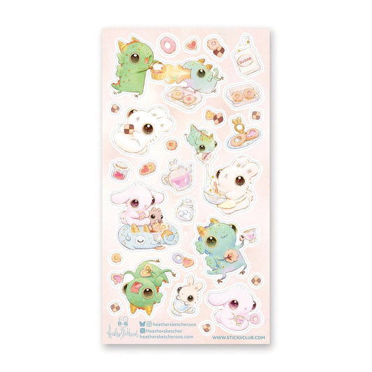 BUNNEHS & DWAGONS COOKIE MAGIC STICKER SHEET