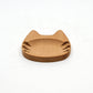 CAT SHAPED WOODEN SAUCE DISH