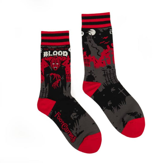 DRACULA'S BLOODLUST CREW SOCKS BY FOOTCLOTHES