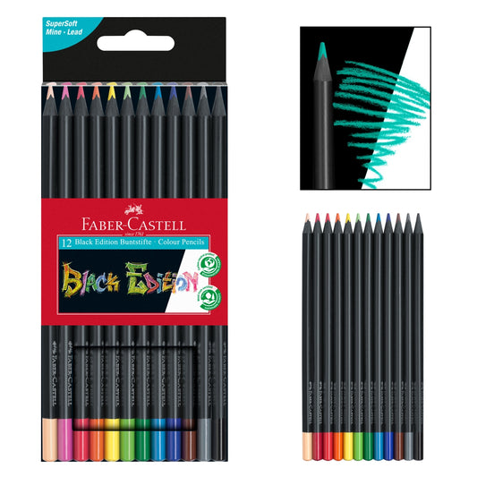 FABER-CASTELL SUPER SOFT COLOR PENCIL SET: BLACK EDITION