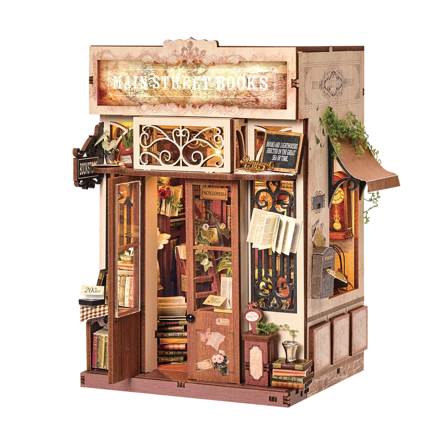 MAIN STREET BOOKS 3-D WOODEN MINIATURE BOOK NOOK KIT