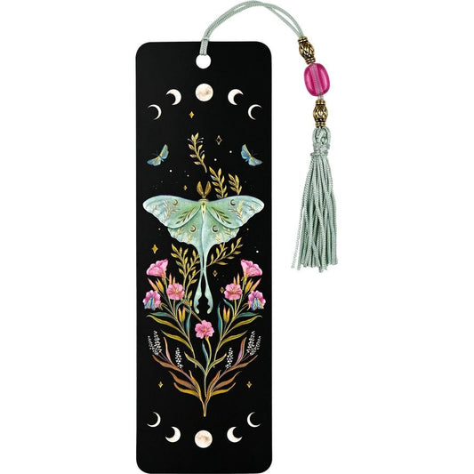 LUNA MOTH BEADED BOOKMARK
