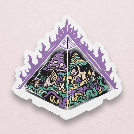 PSYCHADELIC MUSHROOM TERRARIUM STICKER