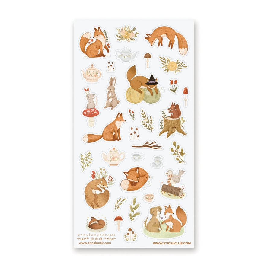 FALL FOREST FOXES STICKER SHEET