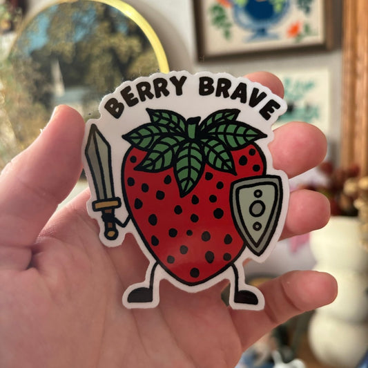 BERRY BRAVE STRAWBERRY STICKER