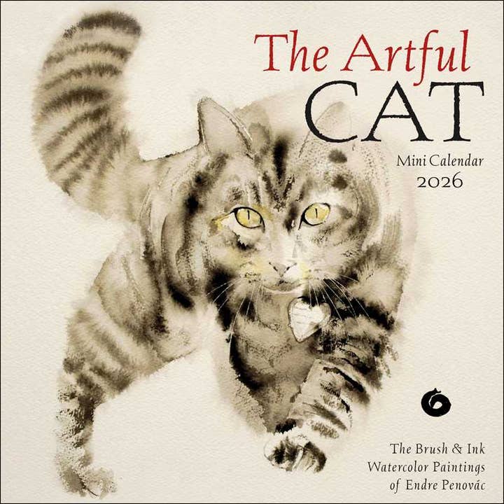 THE ARTFUL CAT 2026 MINI WALL CALENDAR BY ENDRE PENOVAC