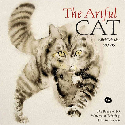 THE ARTFUL CAT 2026 MINI WALL CALENDAR BY ENDRE PENOVAC