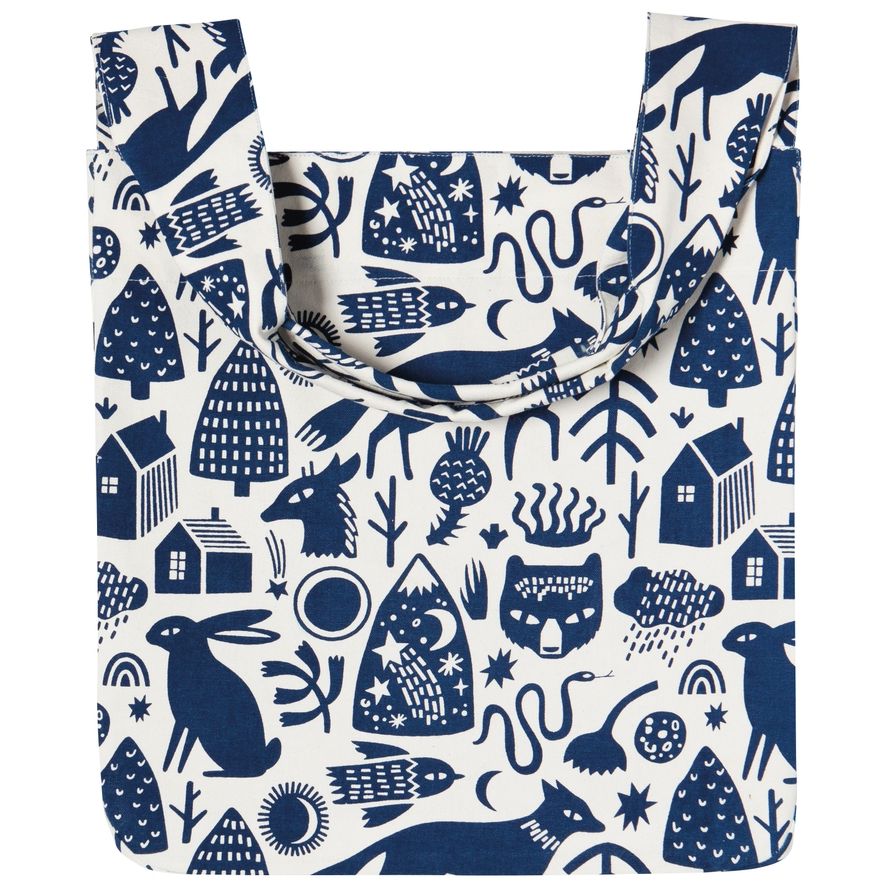 TIMBER BLOCK TO AND FRO CANVAS TOTE BAG BY DANICA STUDIO