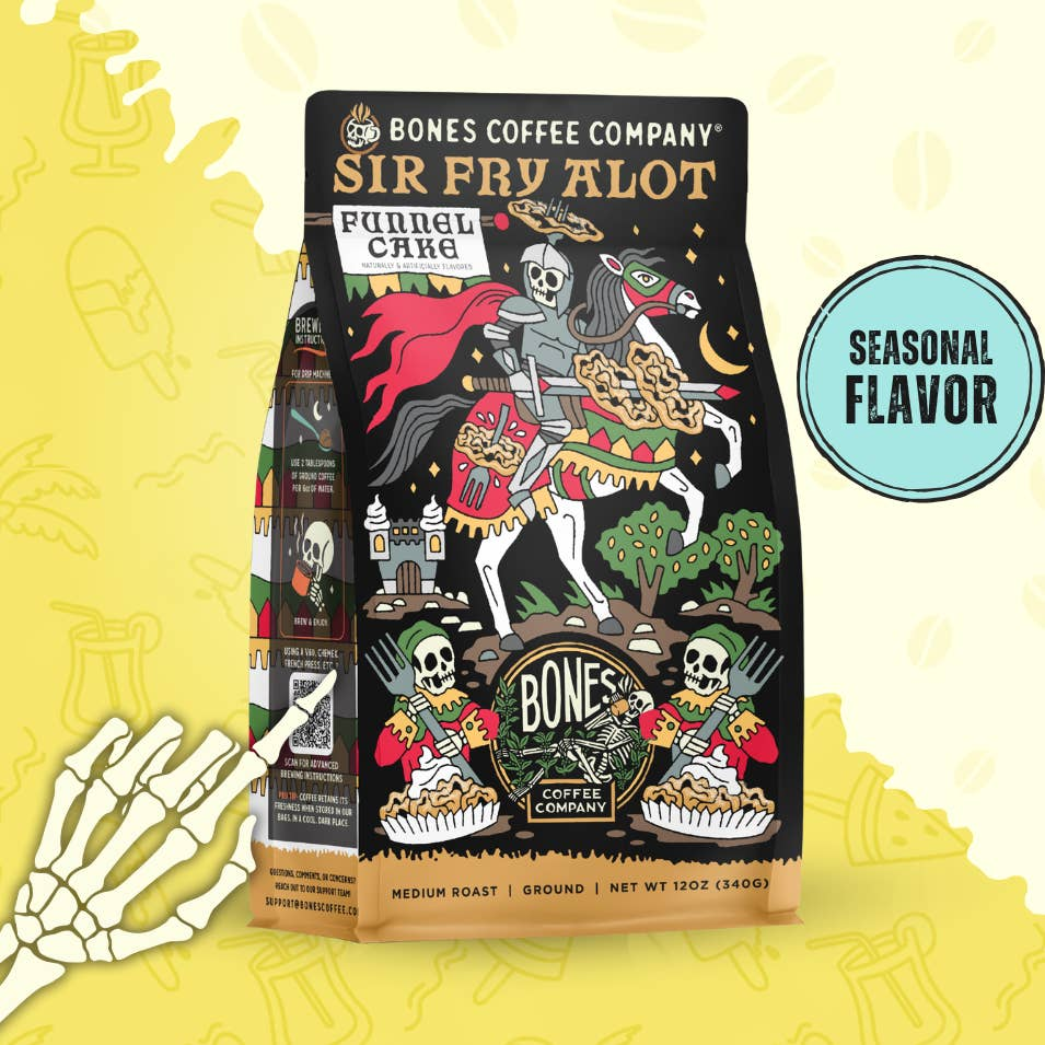 BONES COFFEE SIR FRY ALOT 12OZ GROUND COFFEE