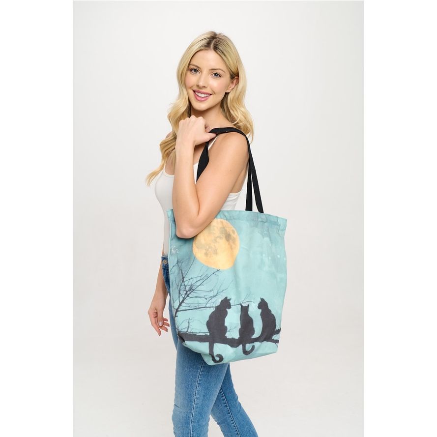MOONLIT CAT FRIENDS TOTE BAG