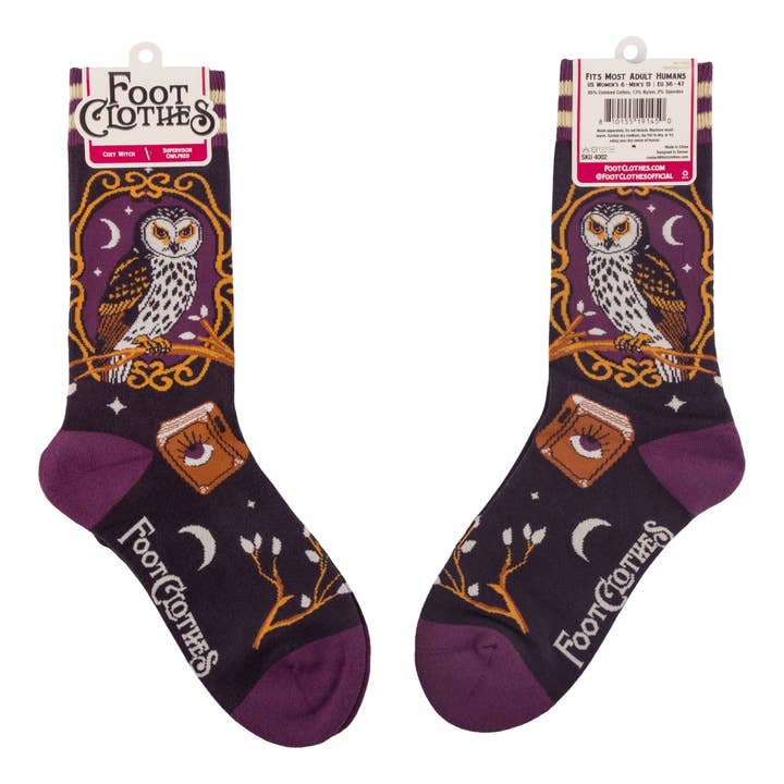 SUPERVISOR OWLFRED CREW SOCKS BY FOOTCLOTHES