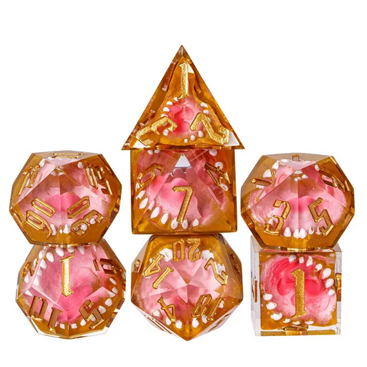 HANDMADE MIMIC DICE SET SHARP RESIN