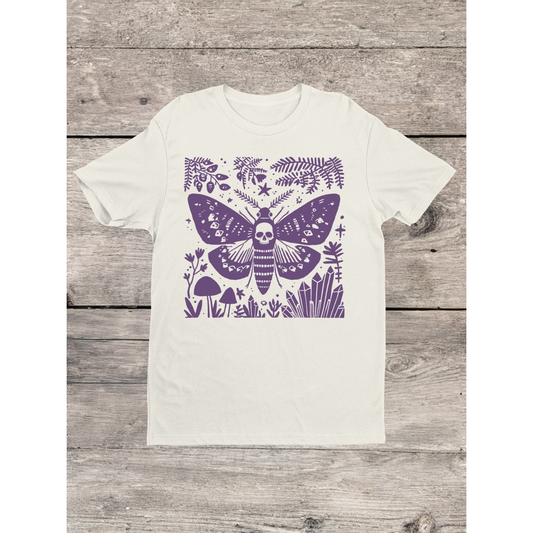 FLORAL MOTH T-SHIRT IN IVORY
