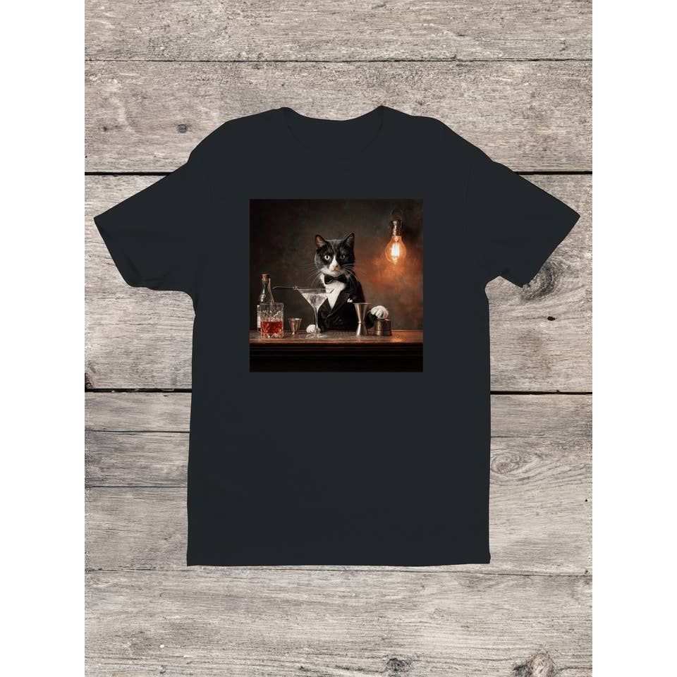 FELINE MIXOLOGIST PORTRAIT T-SHIRT