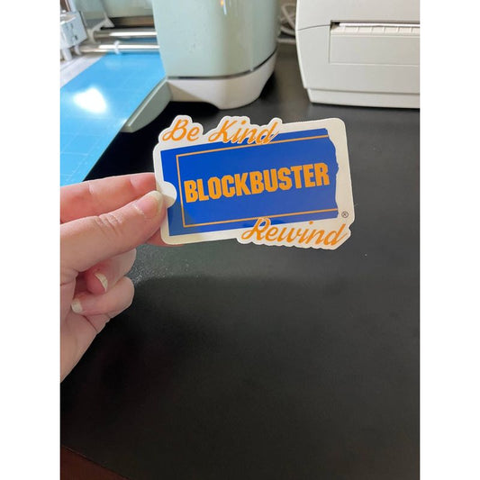 BE KIND, REWIND BLOCKBUSTER VINYL STICKER