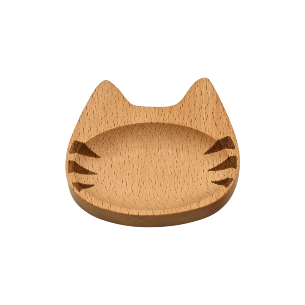CAT SHAPED WOODEN SAUCE DISH