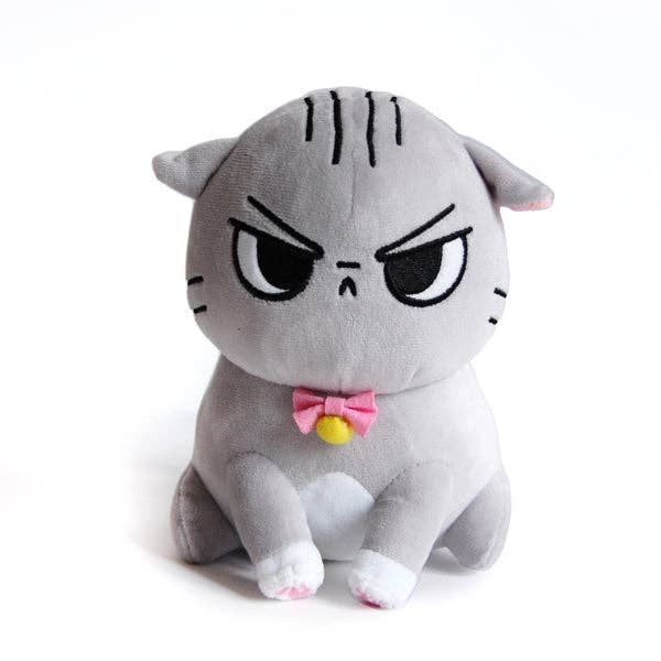 ANGRY CAT PLUSH: GRAY TABBY