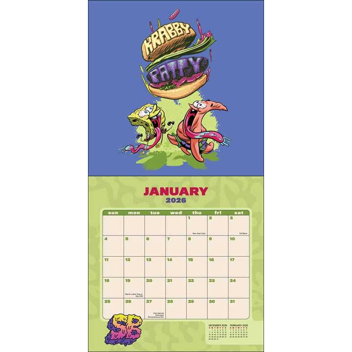 SPONGEBOB SQUAREPANTS 2026 WALL CALENDAR (INCLUDES STICKERS)