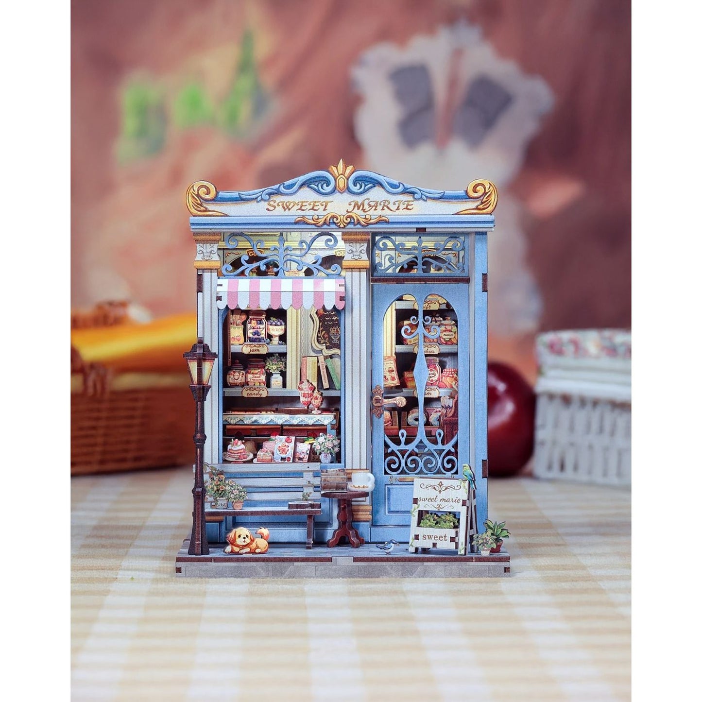 SWEET MARIE PASTRY SHOP 3-D WOODEN MINIATURE BOOK NOOK KIT