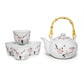 CHERRY BLOSSOMS TEA SET (TEAPOT AND FOUR TEACUPS)