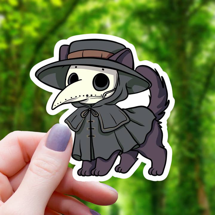 PLAGUE DOCTOR CAT COSTUME STICKER