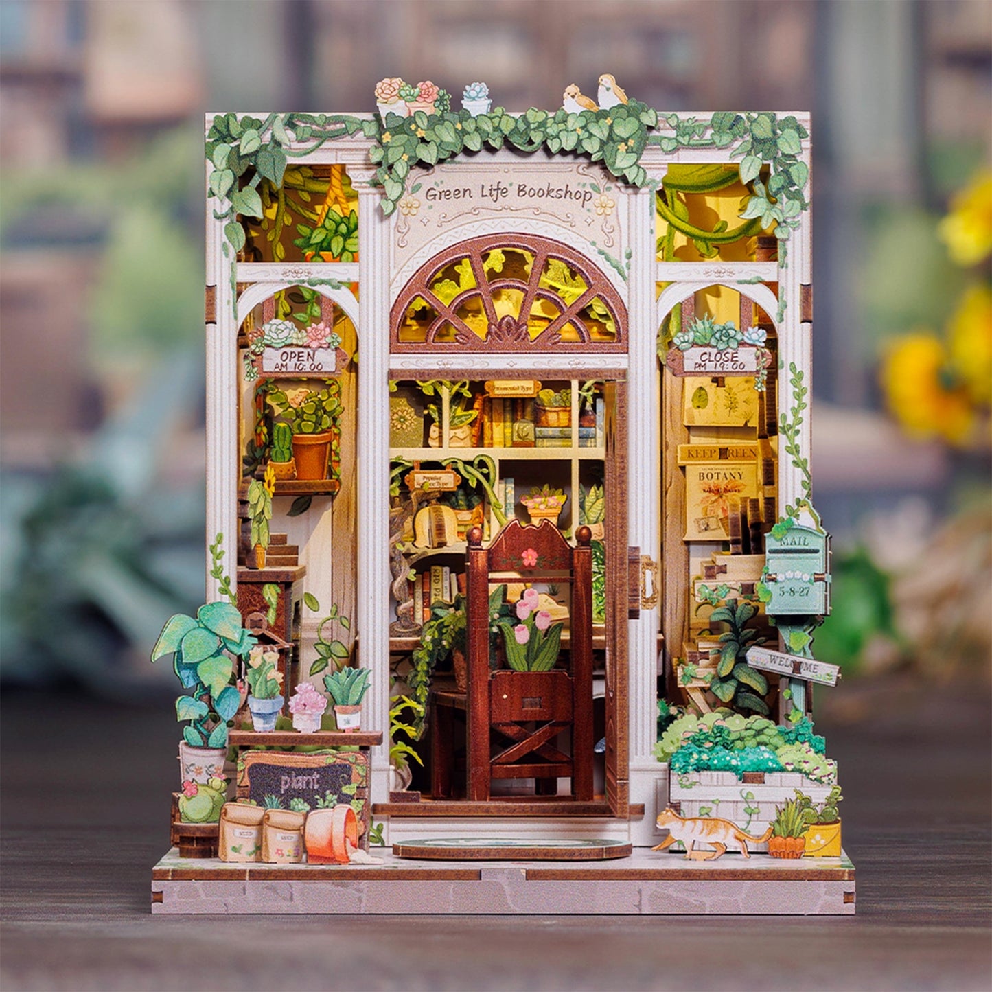 GREEN LIFE BOOKSHOP 3-D WOODEN MINIATURE BOOK NOOK KIT