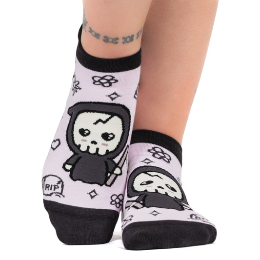 PASTEL GOTH GRIM REAPER ANKLE SOCKS BY FOOTCLOTHES