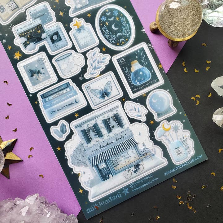 COSMIC BOOKSHOP STICKER SHEET