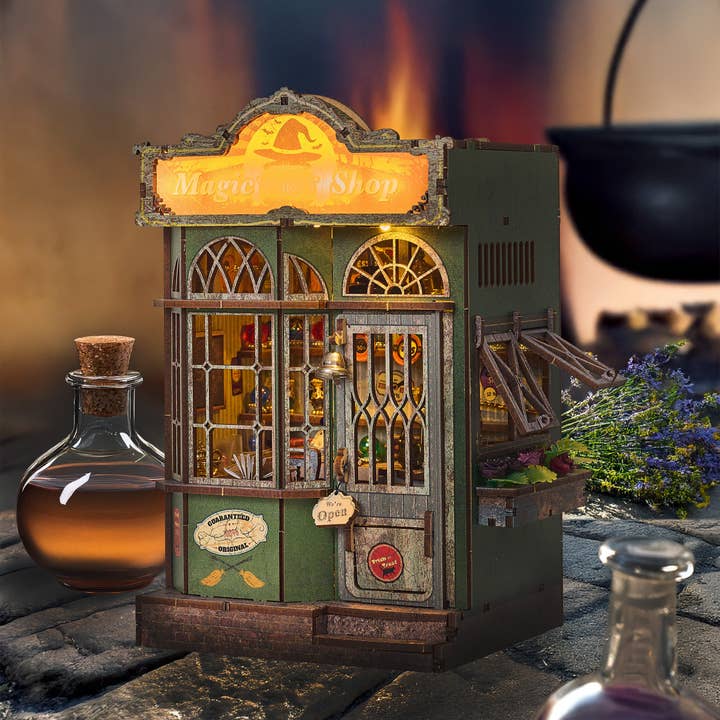 MAGIC SHOP 3-D WOODEN MINIATURE BOOK NOOK KIT
