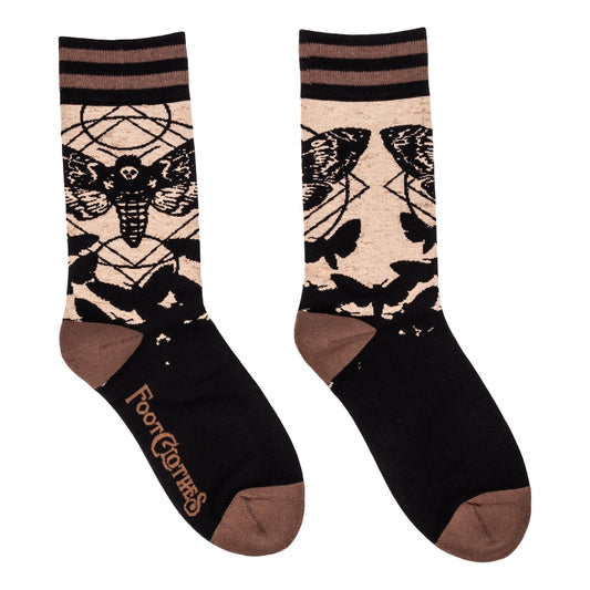 DEATH'S HEAD HAWKMOTH CREW SOCKS BY FOOTCLOTHES