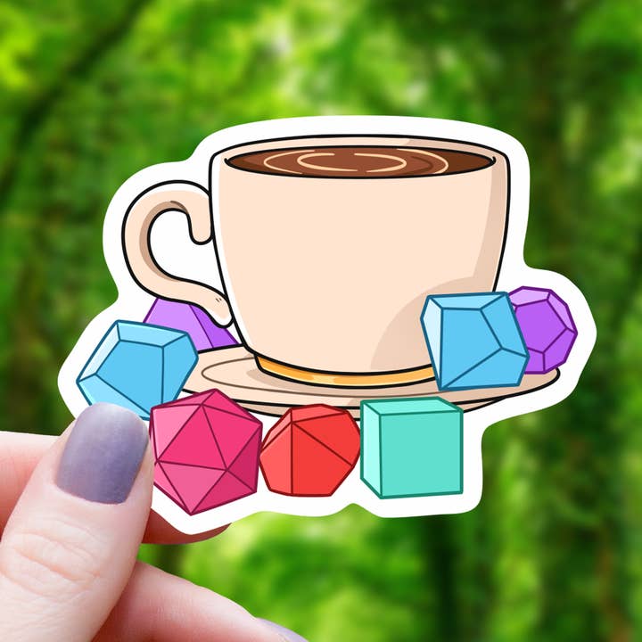 COFFEE AND DICE STICKER